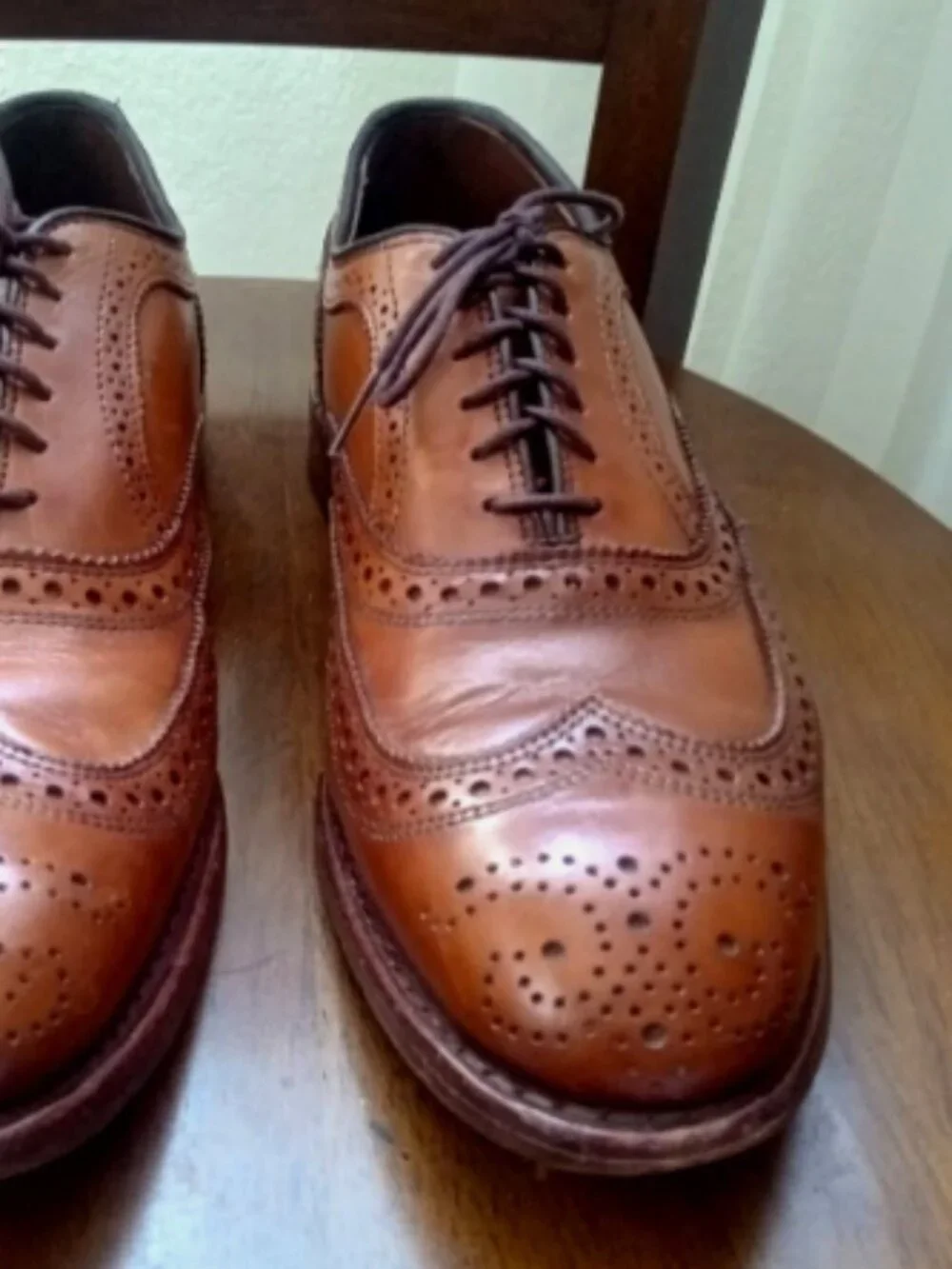 Allen Edmonds Brown Leather Wingtip Brogue Oxford Dress Shoes 8.5 D 6235